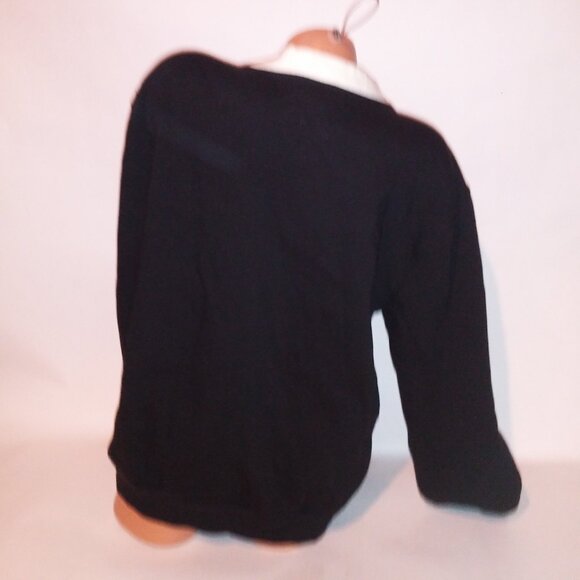 Victoria Secret PINK Sweater Black White Preppy Long Sleeve Button Up Cardigan - Picture 7 of 9
